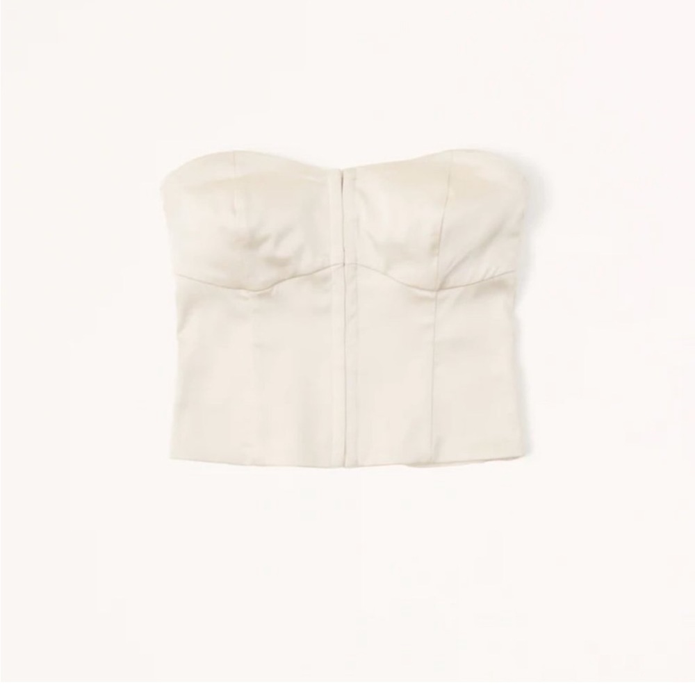 NWT❗️A&F Cream Satin Strapless Hook-and-Eye Corset